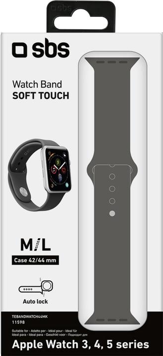 Actual product image SBS Strap for Apple Watch Series 3/4/5/6/7/SE 44mm size M black (Silicone, 4)