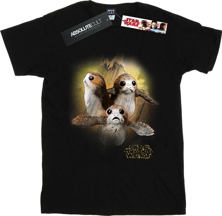 Actual product image Star Wars Womens/Ladies Porg Brushed Cotton Boyfriend T-Shirt (L)