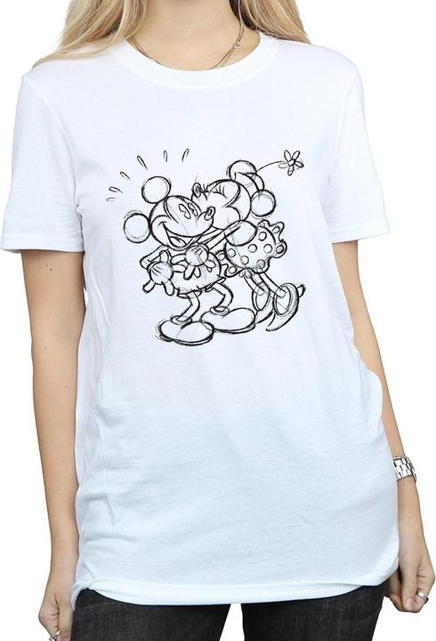 Image du produit Disney - T-shirt MICKEY AND MINNIE MOUSE KISS SKETCH - Femme (M)