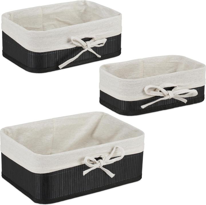 Immagine prodotto Relaxdays 3x cestino di stoccaggio (3 x, 32 x 22 x 12 cm)