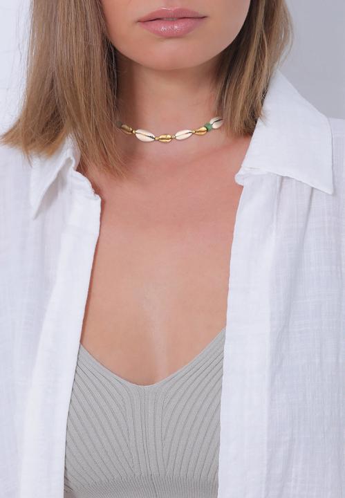 Actual product image Elli Choker, shell (Seashell, 925 sterling silver, Nylon, No stone, Glass, 36 cm)