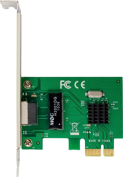 Immagine prodotto InLine Scheda di rete Gigabit, 1x RJ45 1Gb/s, PCIe x1, inclusa staffa per slot a basso profilo (PCIe)