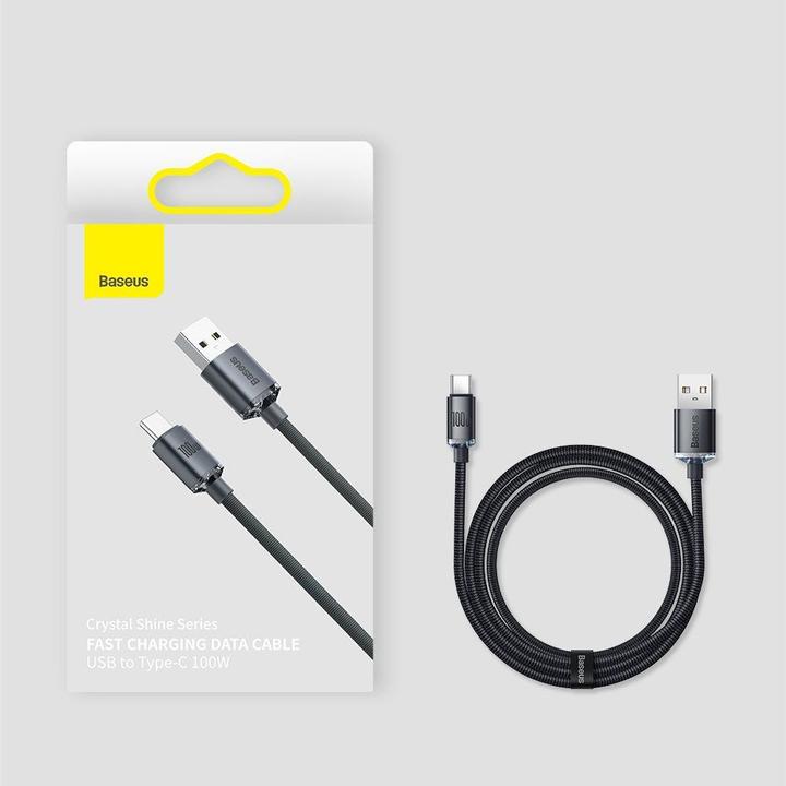 Actual product image Baseus Crystal Shine Series Fast Charging Data Cable USB to Type-C 100W 2m Blue (2 m, USB 2.0)