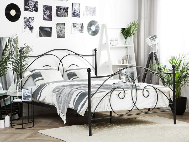 Produktbild Beliani Metallbett schwarz Lattenrost 180 x 200 cm DINARD (180 x 200 cm)