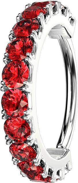 Star Piercing Micro Piercing Ring silber Kristallbogen rot (Messing)