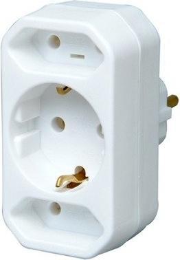 Actual product image Kopp Adapter for 2x Europa 1776.0200.9 and 1x Schuko white