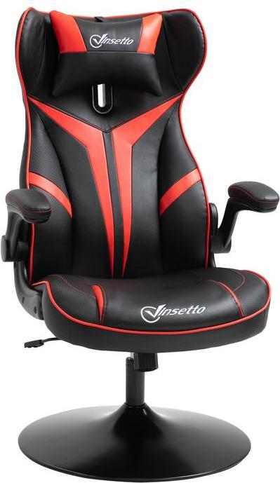 Immagine prodotto Swisshandel24 Sedia da gioco sedia ergonomica per computer con funzione di dondolo nero+rosso