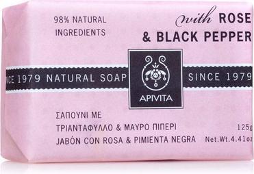 Actual product image Apivita Natural Soap Rose & Black Pepper
