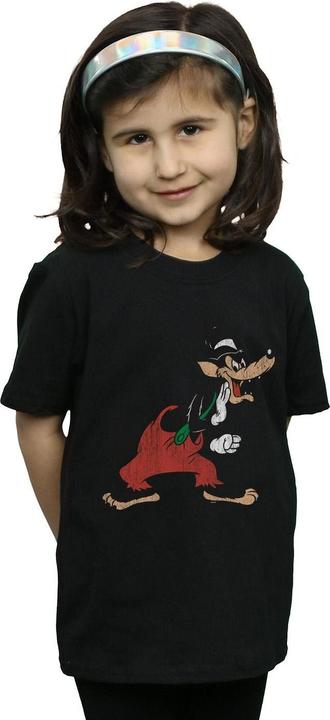 Actual product image Disney Girls Three Little Pigs Big Bad Wolf Cotton T-Shirt (140, 146)