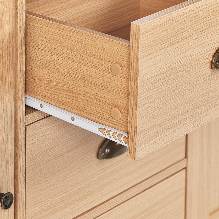 Immagine prodotto Beliani Credenza in legno chiaro 3 cassetti 2 ante LANSIN (140 x 80 x 40 cm)
