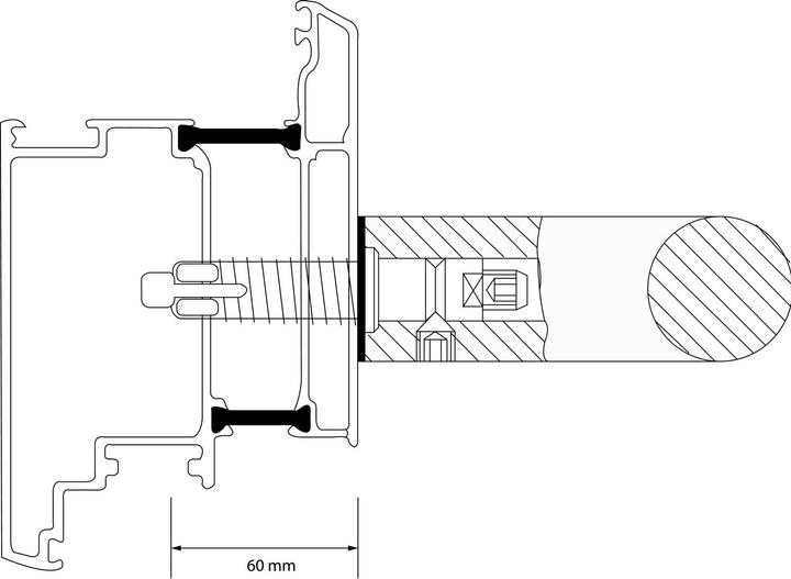 Produktbild Kws Befestigungszubehör S23 - einseitig, M8x 60, Stahl verzinkt (Türgriff)