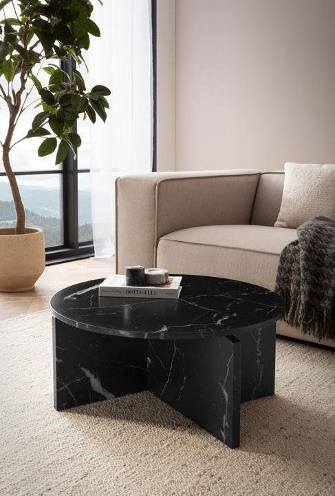Produktbild FineBuy Couchtisch 70 cm Wohnzimmertisch Sofatisch Rund Gross Kaffeetisch Modern (70 x 70 x 33 cm)