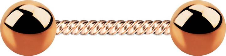 Produktbild Star Piercing Micro Barbell rosegold geflochten mit zwei Kugeln (ohne Messing, Chirurgenstahl 316L)