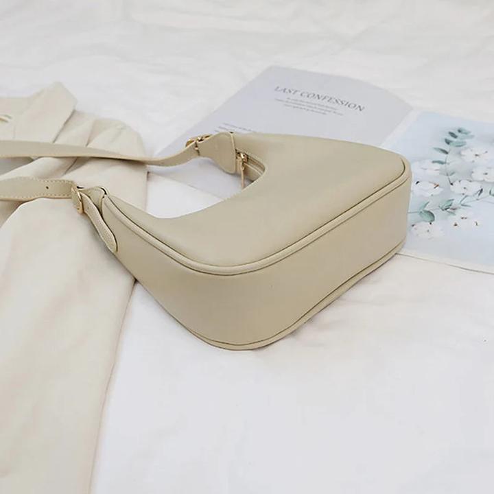 Actual product image Only-Bags.Store Vintage Underarm Shoulder Bags Simple Style Bag Purse Solid Colour PU Leather Shrug