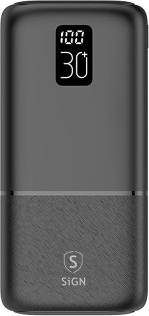 Image du produit SIGN Banque d'alimentation 30 000mAh double sortie, 2.1A - Noir (30 mAh)