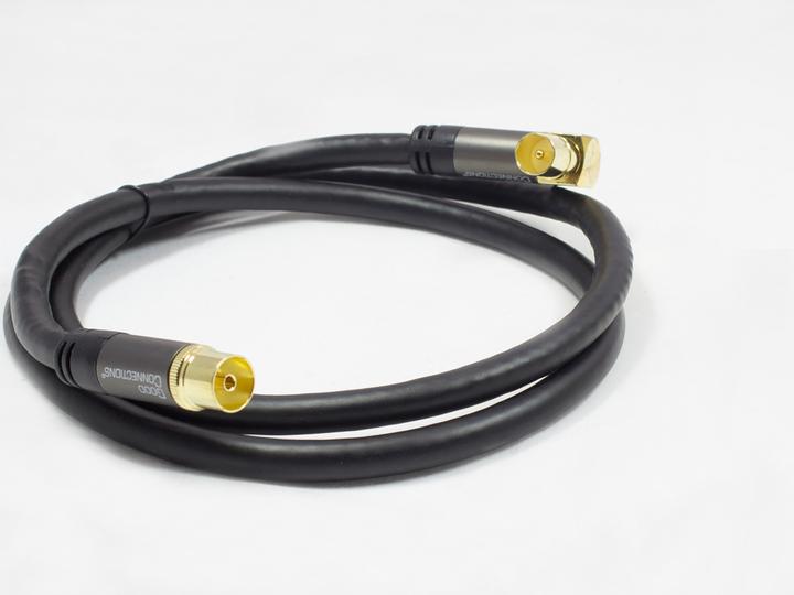 Actual product image Good Connections SAT antenna cable SmartFLEX, IEC/coax male angled to female, gold plated, quad shielded (120 dB, Antenna cable)
