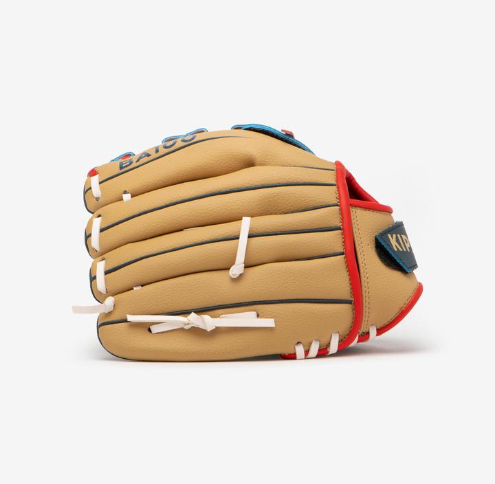 Actual product image Kipsta Kids baseball glove right thrower - BA100 blue/beige (10.50")