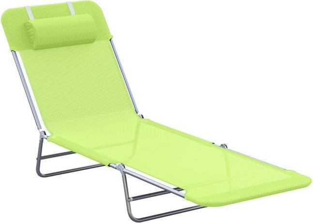Actual product image Swisshandel24 Sonnenliege Gartenliege Relaxliege Bäderliege Zweibeinliege 4 Farben (Grün) (182 cm)