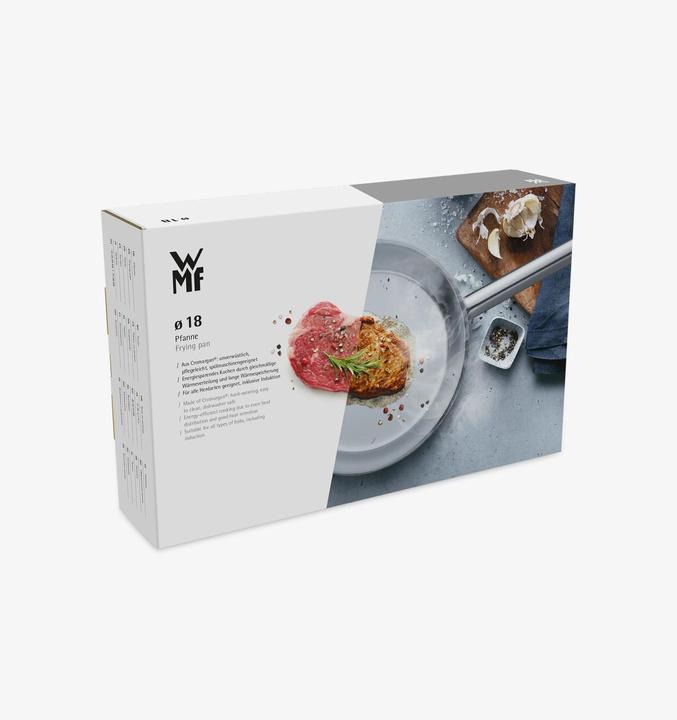 Produktbild WMF Edelstahlpfanne Bratpfanne 18cm Pfanne klein Induktion unbeschichtet (18 cm, Bratpfanne, Edelstahl)