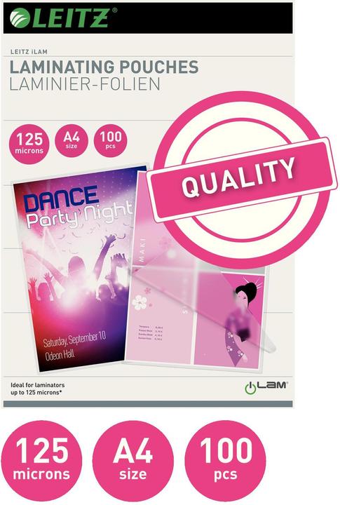 Produktbild Leitz Laminier-Folientasche (A4, 100 Stück, 125 µm)