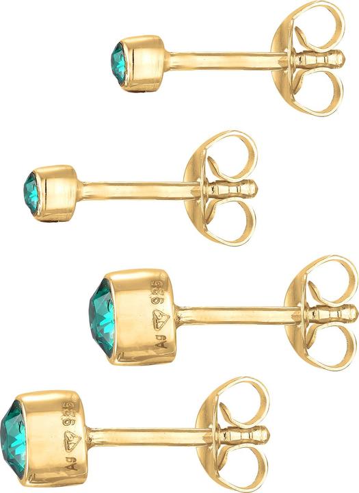 Produktbild Elli Ohrringe Set Kristalle Basic Grün 925 Silber (Glaskristall, 925 Sterling Silber vergoldet)