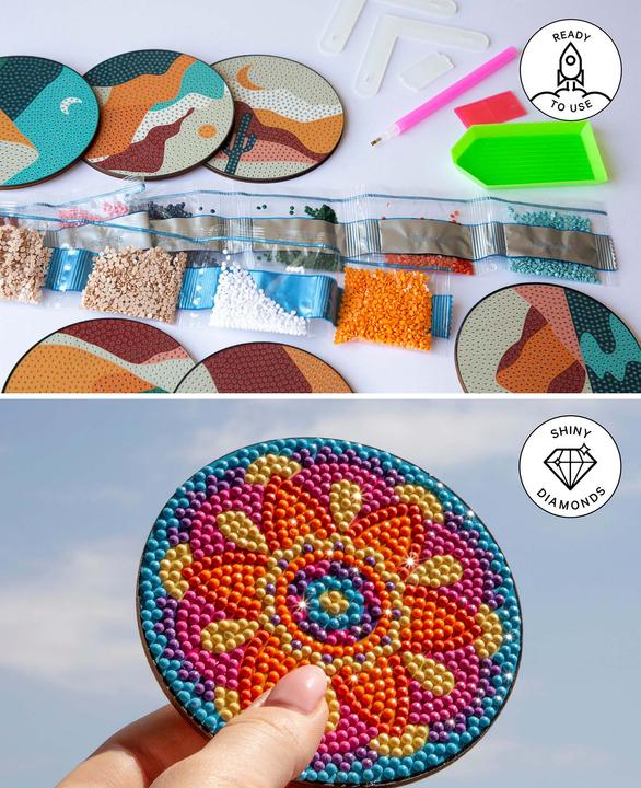 Produktbild I Am Creative Diamond Painting Untersetzer, Landschaft