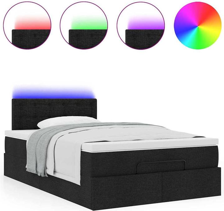 Actual product image VidaXL Ottoman bed with mattresses black 200x200 cm fabric (200 x 200 cm)