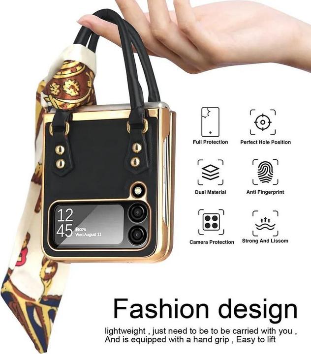 Actual product image PhoneLook Cover Fashion Designer Protective Cover in Handbag Shape Checkered (Samsung Galaxy Z Flip4)