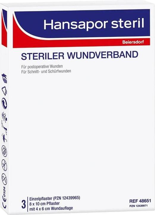 Energy Label Beiersdorf Hansapor Sterile 8x10cm (25 x)