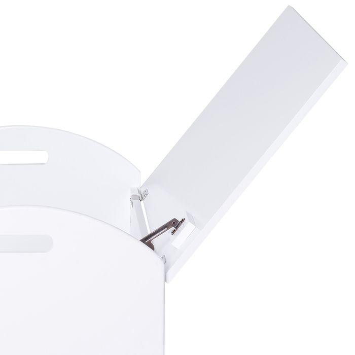 Image du produit Swisshandel24 Coffre à jouets Coffre de rangement pour enfants Coffre de siège Charnière de sécurité Blanc MDF 62
