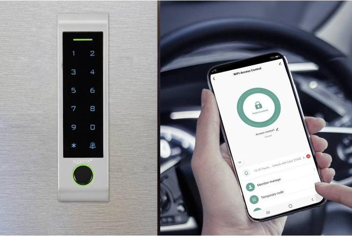 Image du produit Sygonix SY-6121662 Système d'accès Fingerprint/RFID Montage en surface 12 V/DC, 1 (Empreinte digitale, Combinaison électronique de chiffres, Smartphone, Carte clé)