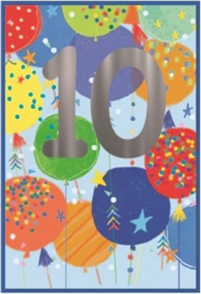 Immagine prodotto Simon Elvin Juvenile Boy Palloncini 10° Compleanno Biglietto d'Auguri Misura Confezione 6 (6 pz.)