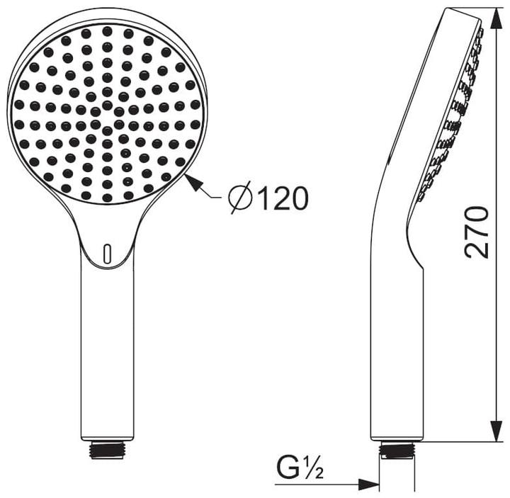 Image du produit Amphiro Pommeau de douche digital (1 Types de jets, 12 l/min)