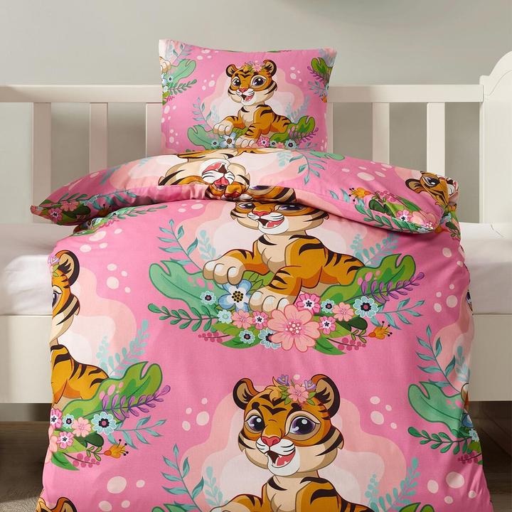 Image du produit Traumschlaf Cute Tiger (Set de linge de lit, 135x200 cm + 80x80 cm)