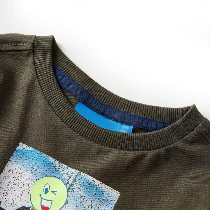 Immagine prodotto VidaXL Camicia da bambino a maniche lunghe kaki 140,Materiale: 100 (140)