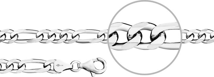 Produktbild Der Kettenmacher Figaroarmband Silber Diamantiert 6,4 mm 21 cm (21 cm, Silber)