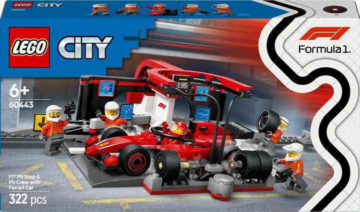 Produktbild LEGO F1 Boxenstopp mit Boxencrew und Ferrari Flitzer (60443, LEGO City)