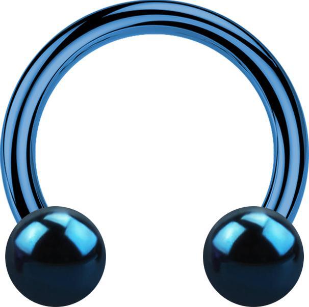 Produktbild Star Piercing Micro Circular Barbell dunkelblau mit zwei Kugeln (ohne Messing, Chirurgenstahl 316L)