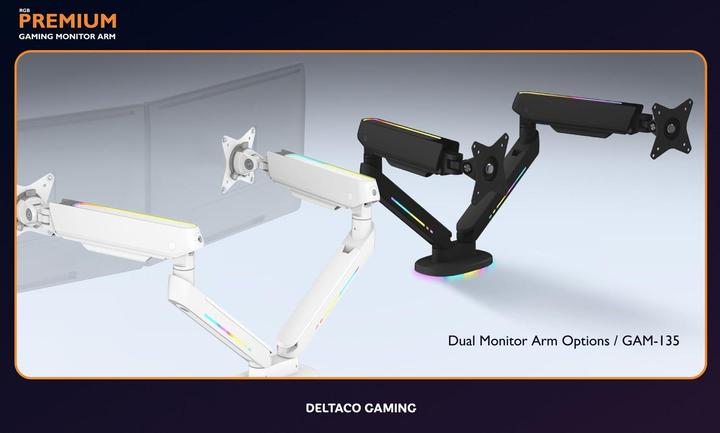 Image du produit Deltaco Gaming RGB - Supports d'écran à bras unique (Tables, 32")