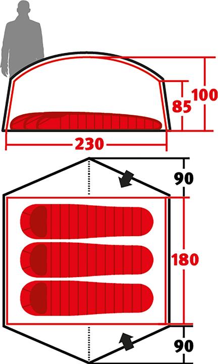 Actual product image Wechsel Exogen 3 (Dome tent, 2.50 kg, 3 persons)