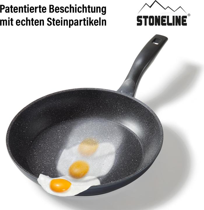 Produktbild Stoneline Made in Germany pan 19047 Frying, Diameter 28 cm, Suitable for induction hob, Fixed handle, Anthraci (28 cm, Bratpfanne, Aluminium)