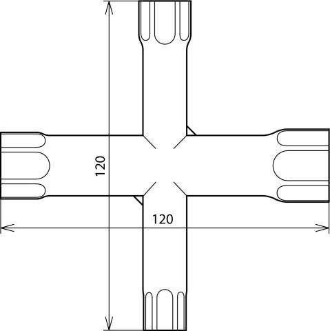 Actual product image Dehn 572000 Cross socket wrench SW 10,13,17,19mm