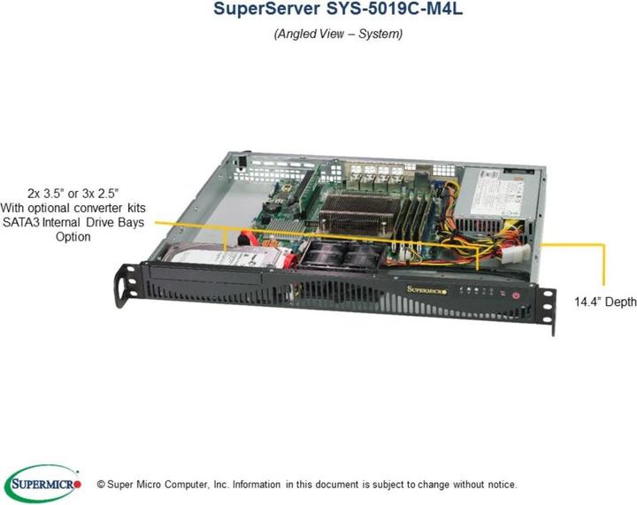 Immagine prodotto Supermicro 5019C-M4L: LGA1151, 350W NT