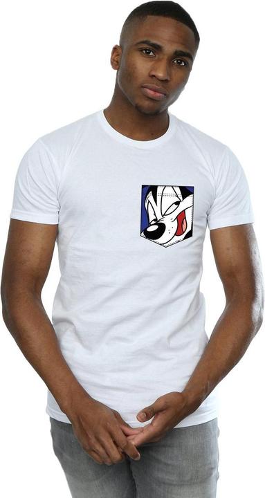 Produktbild Looney Tunes Pepe Le Pew Face Faux Pocket TShirt (L)