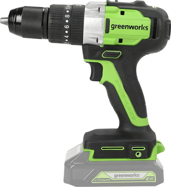 Actual product image Greenworks GD24DD60 cordless screwdriver / drill (60N.m) 24V without battery and charger (Rechargeable battery operated)