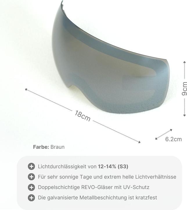 Image du produit Hermex Ersatzglas für magnetische Skibrille Wechselglas Skibrillenglas Snowboardbrillenglas (Lunettes de ski verre de rechange)
