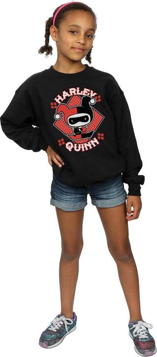 Actual product image Girls Chibi Harley Quinn Badge Sweatshirt (140, 146)