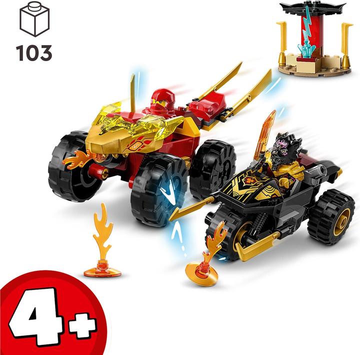 Image du produit LEGO Poursuite avec le bolide de Kai et la moto de Ras (71789, LEGO Ninjago)