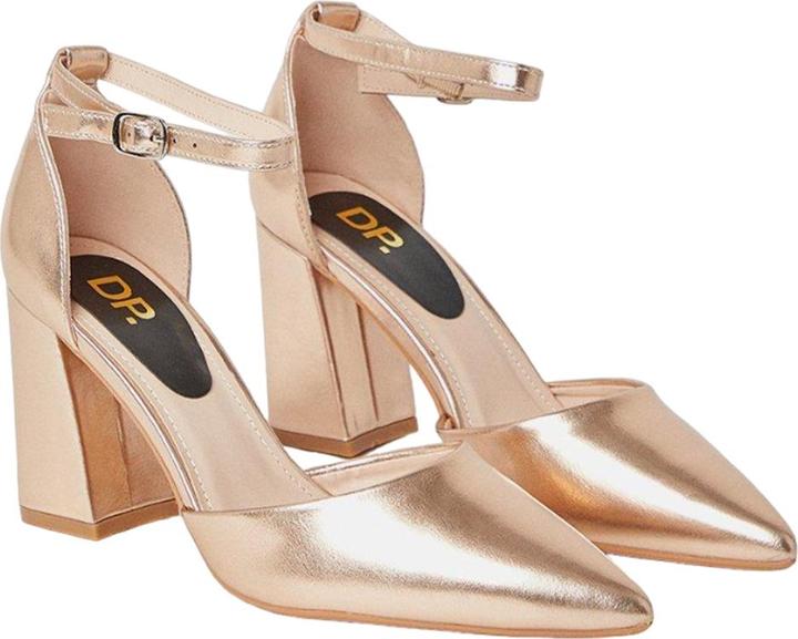 Actual product image Dorothy Perkins Womens/Ladies Blanche Pointed Ankle Strap High Block Heel Court Shoes (38)