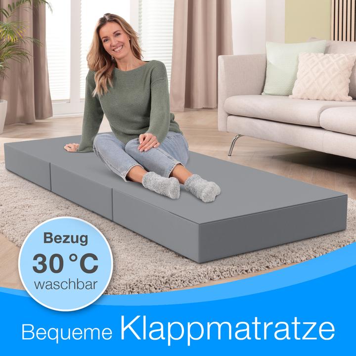 Actual product image Bestschlaf Klappmatratze, 3-teilige Faltmatratze, Reisebett, Gästematratze (75 x 195 cm, Foam core)